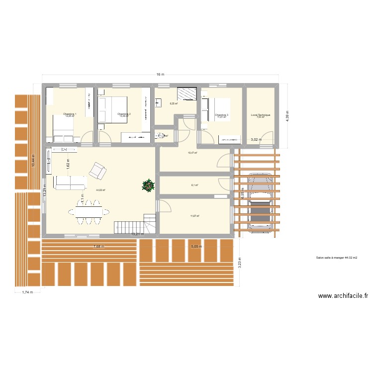 Brech Christian 2. Plan de 16 pièces et 257 m2
