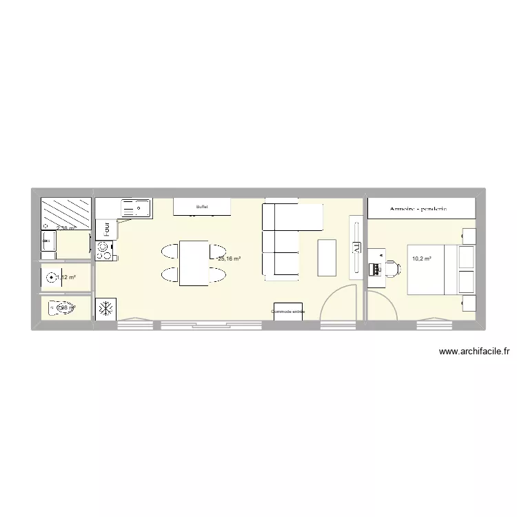 Maison 40m2. Plan de 