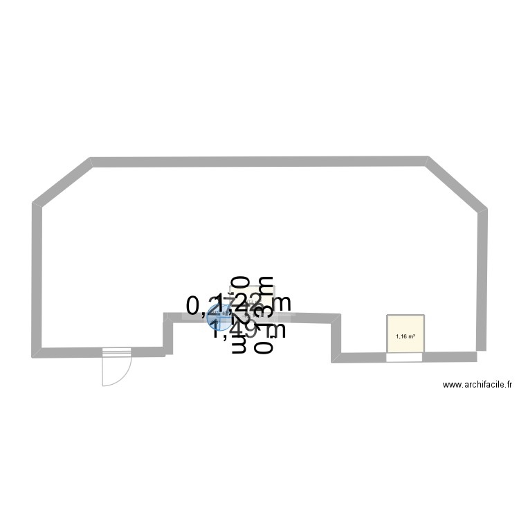 Terrassent buisson. Plan de 3 pièces et 2 m2