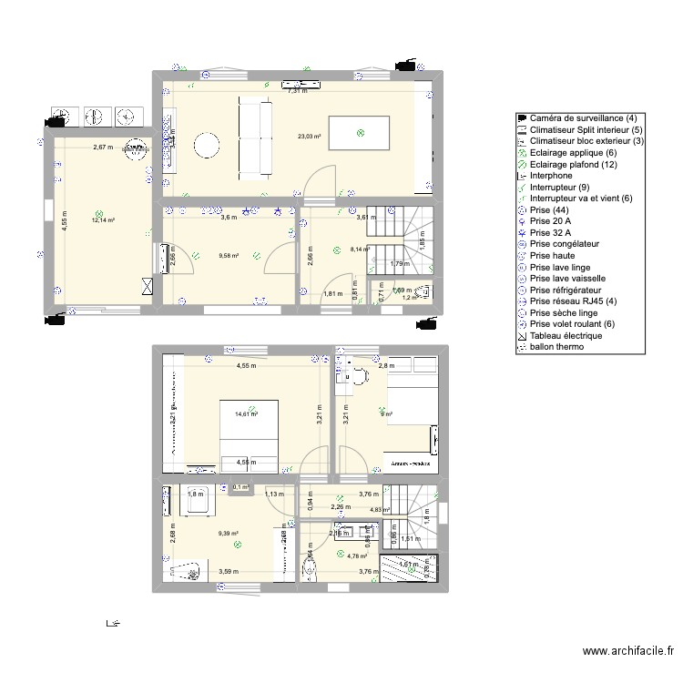 Plan montrabé Elec. Plan de 11 pièces et 97 m2