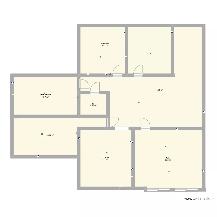 gabin. Plan de 7  et 178 m²