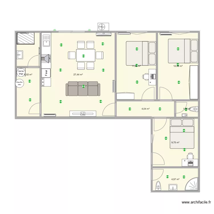 Logement Ismayil. Plan de 8 Pièces et 80 m² Logement Ismayil. Plan de 8 Pièces et 80 m²