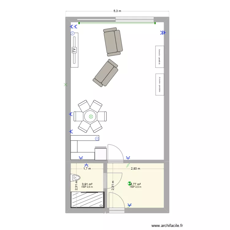 Studio 0205. Plan de 2 Pièces et 11 m² Studio 0205. Plan de 2 Pièces et 11 m²
