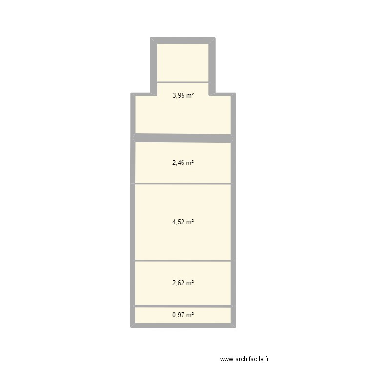Palier Bâtiment 6. Plan de 5 pièces et 15 m2