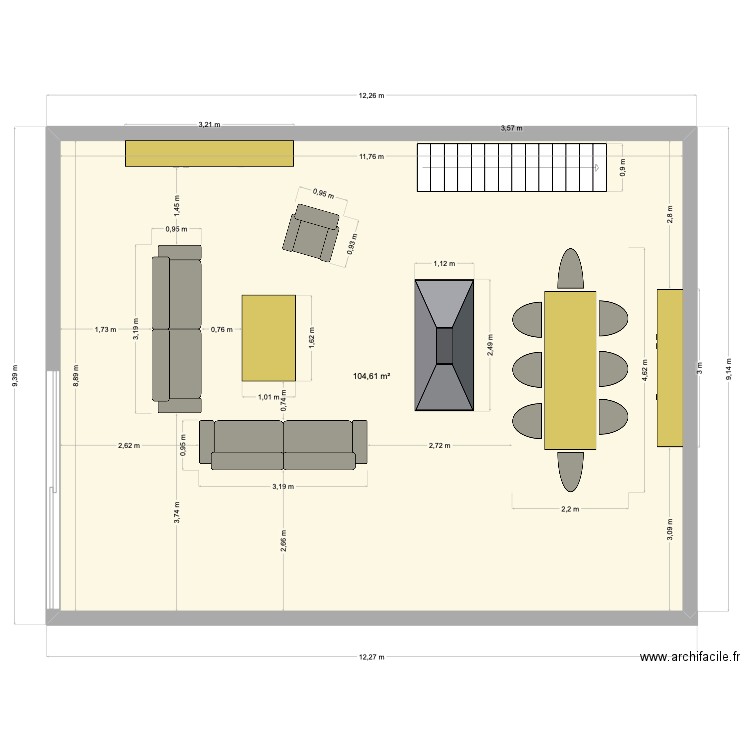 salon Aveyron 2. Plan de 1 pièce et 105 m2