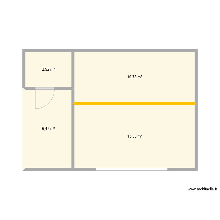 cheli. Plan de 4 pièces et 34 m2