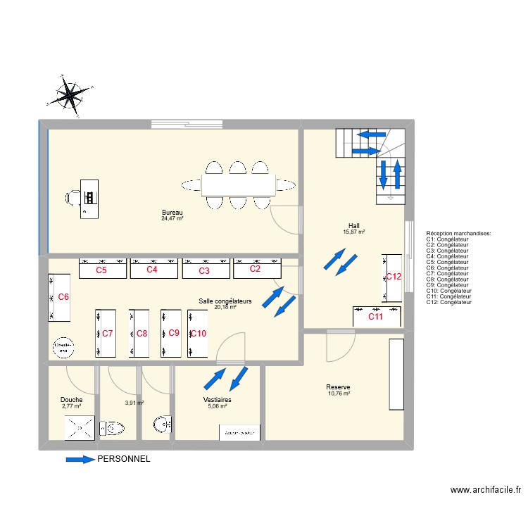 PLAN PERSONNEL 1 ER ETAGE. Plan de 7 pièces et 83 m2