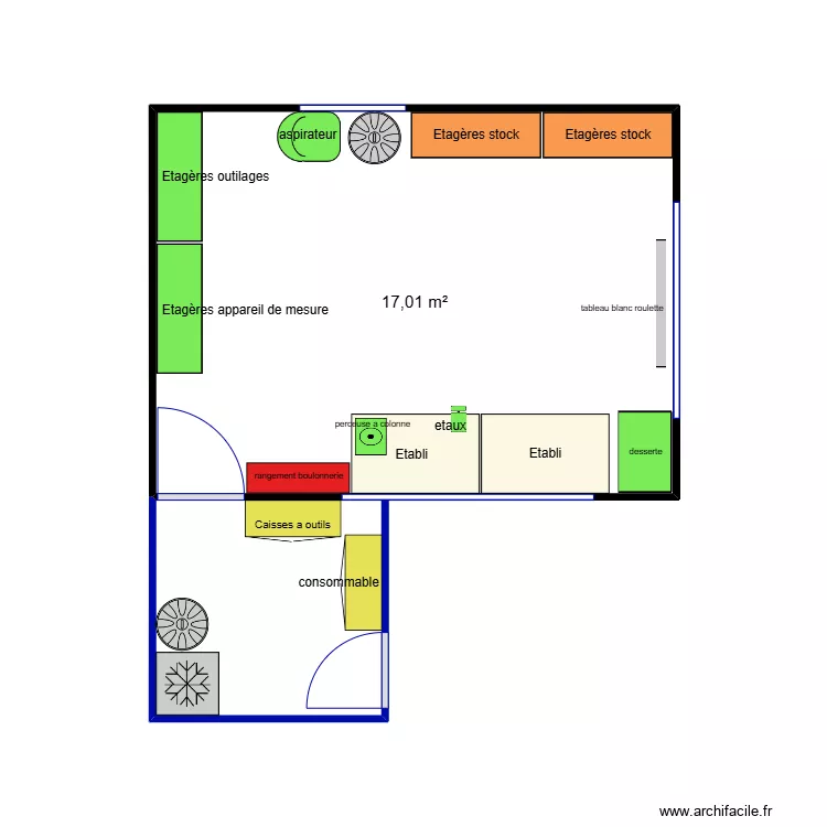 plan atelier GMP n&deg;2. Plan de 