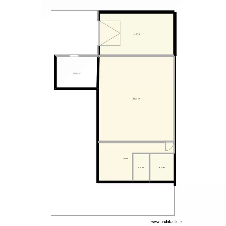 La plaine. Plan de 6  et 127 m²