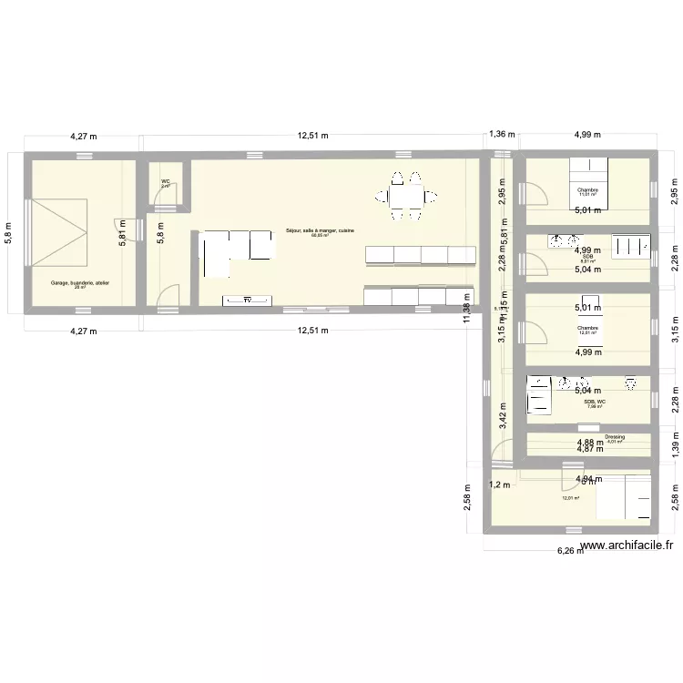 Maison 2. Plan de 