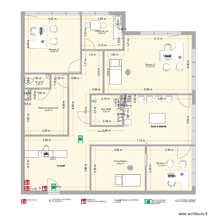 domus medica bertrand descours SECURITE. Plan de 11 pièces et 155 m2