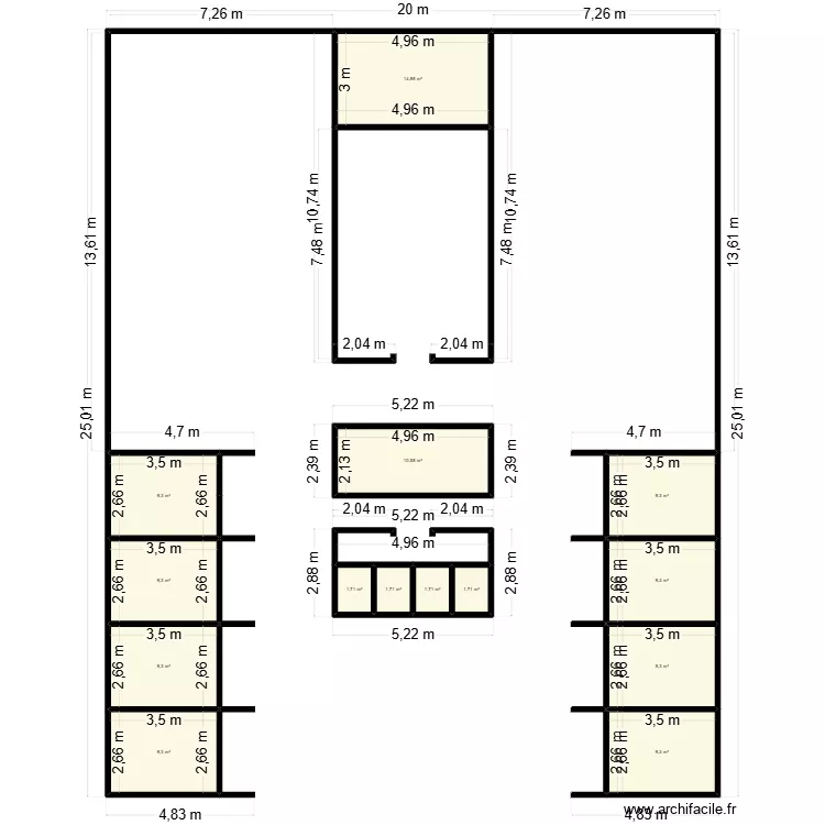 ISSIA - DEVANT. Plan de 15  et 109 m²