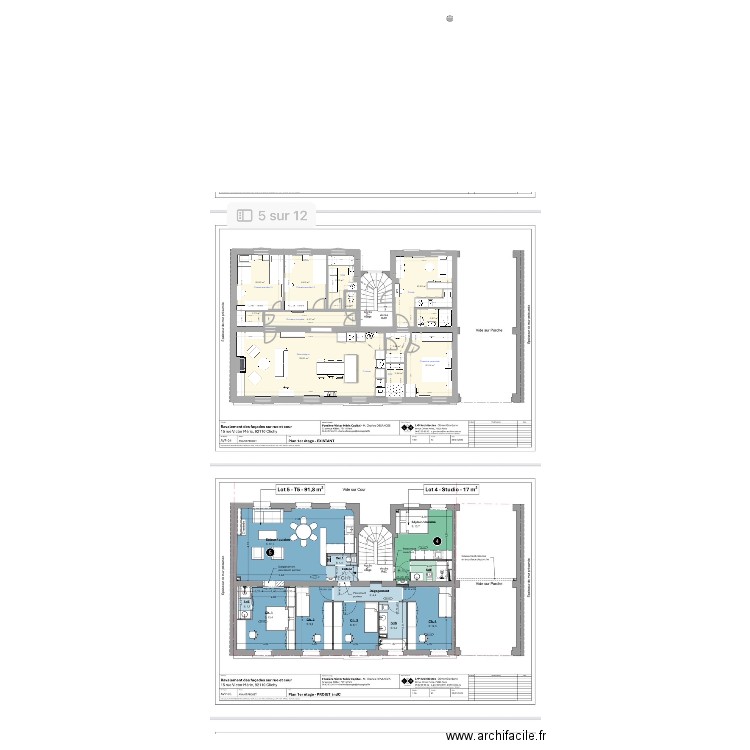 appart clichy 12. Plan de 12 pièces et 108 m2