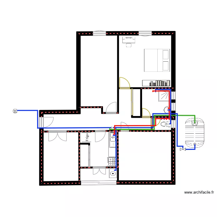 Biche maison. Plan de 