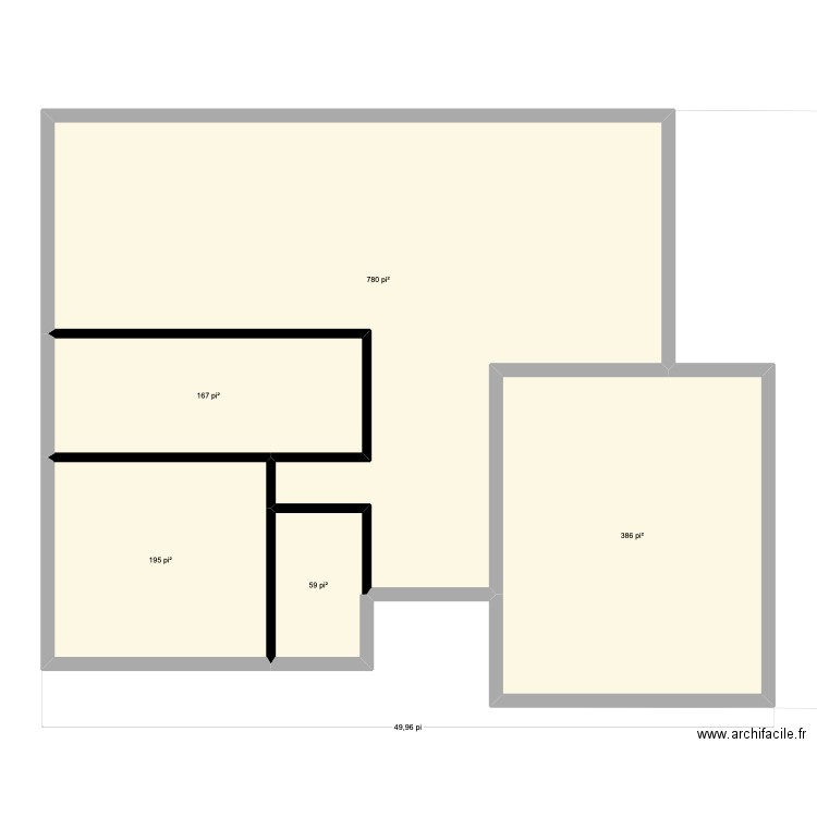 422. Plan de 5 pièces et 147 m2