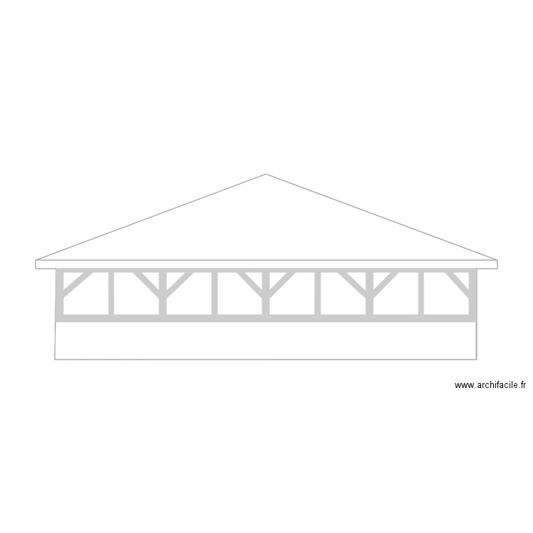 facade. Plan de 5 pièces et 2 m2
