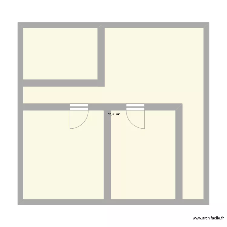 Renovation etudiant. Plan de 1  et 73 m²