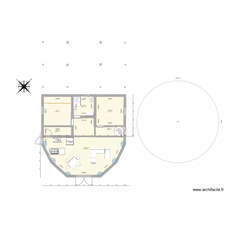 projet2. Plan de 5  et 80 m²