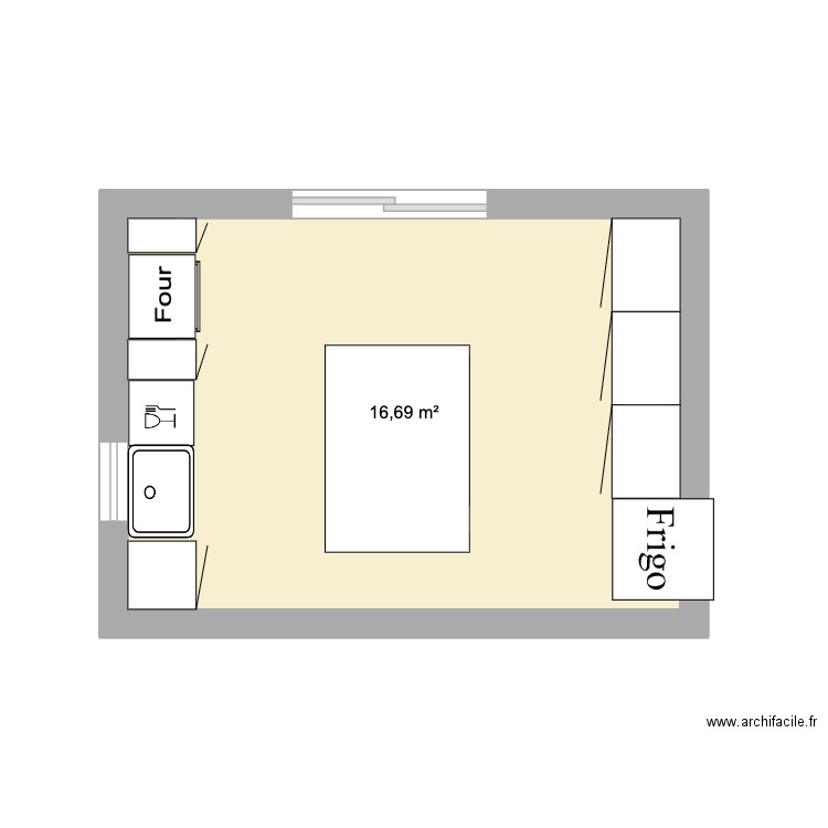 Plan nouvelle cuisine maison actuel. Plan de 1 pièce et 17 m2