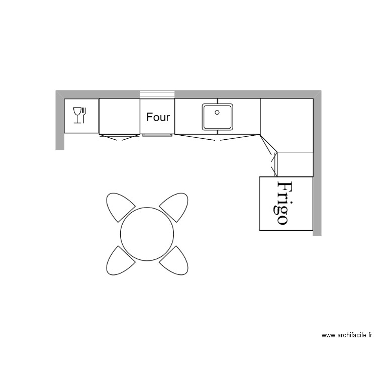 Cuisine Valiquette. Plan de 0 pièce et 0 m2