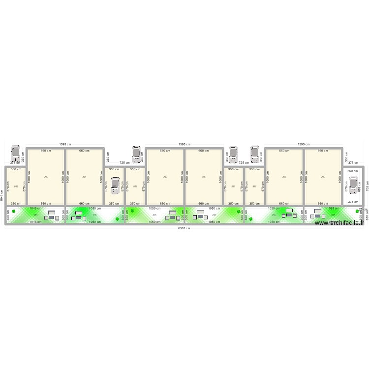 Plan champ de foire V2. Plan de 17 pièces et 702 m2