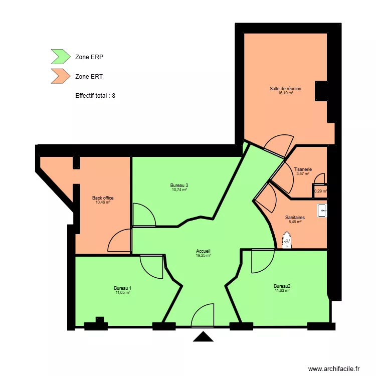 Vitrolles RDC -ERP. Plan de 11  et 98 m²