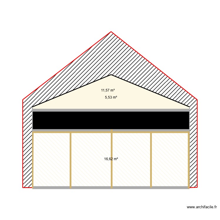 Appentis hangar vue de Face. Plan de 0 pièce et 0 m2