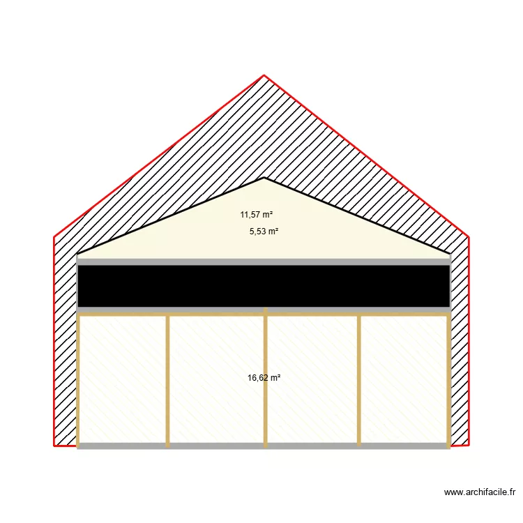 Appentis hangar vue de Face. Plan de 4 et 39 m² Appentis hangar vue de Face. Plan de 4 et 39 m²