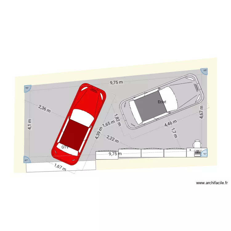 Garage 2606 gbr. Plan de 1  et 43 m²