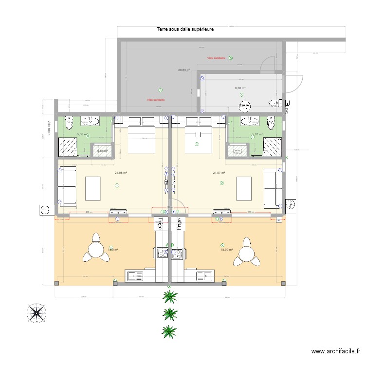 Villa Cocotte Ducos Moonette 2. Plan de 26 pièces et 317 m2