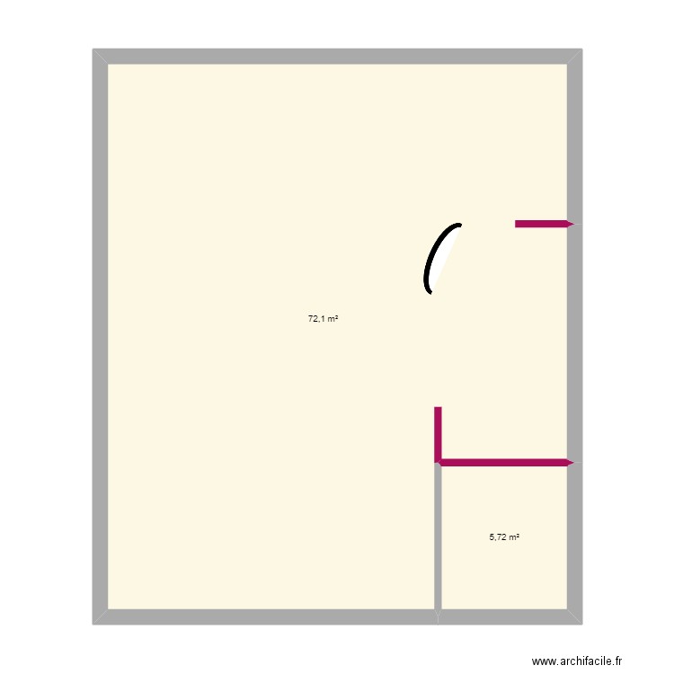 SENE. Plan de 2 pièces et 78 m2