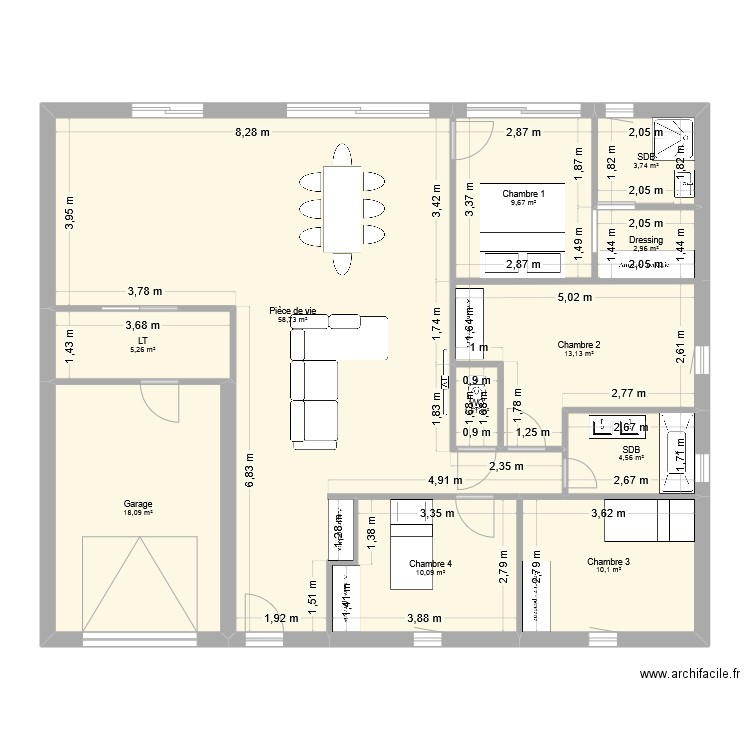 maison. Plan de 11 pièces et 138 m2