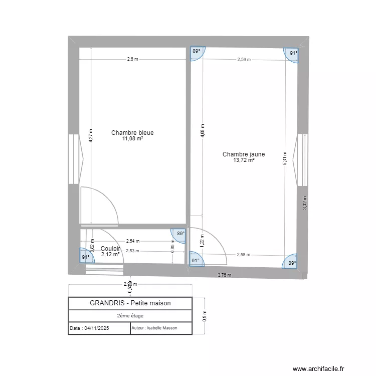 Petite maison - 2&egrave;me &eacute;tage. Plan de 