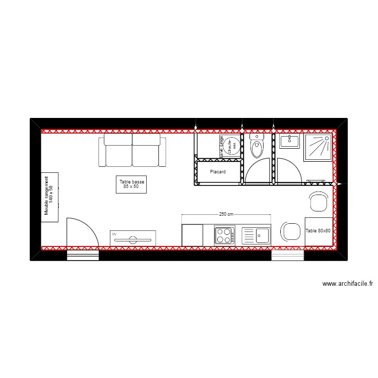 MAILLY PROJET FINAL. Plan de 8 pièces et 26 m2