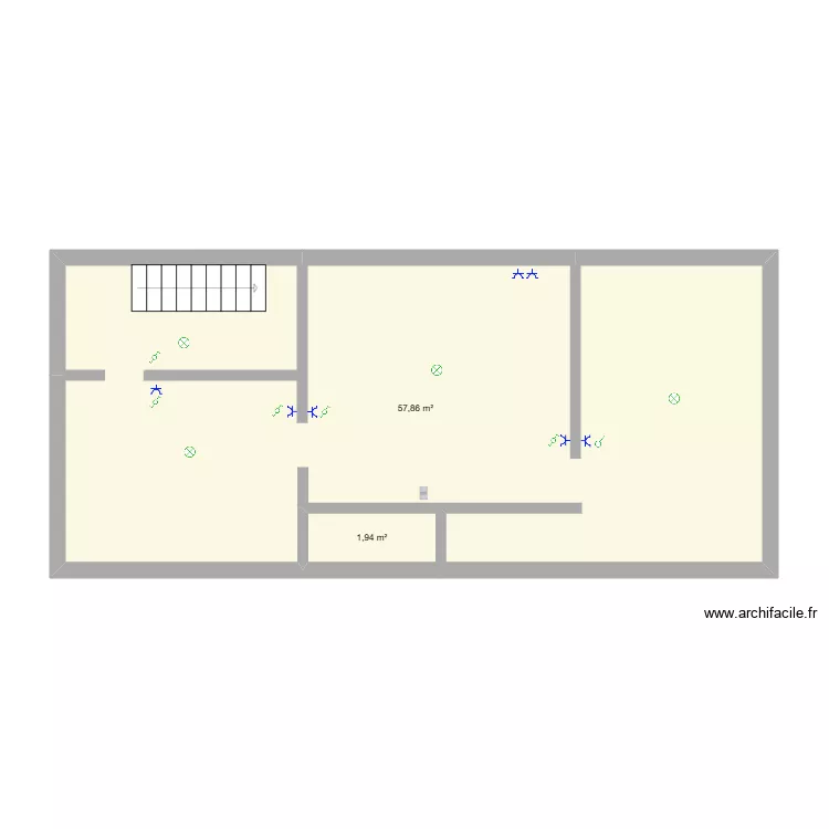 Mad cave. Plan de 2  et 60 m²