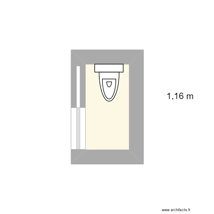 WC BRUN PATRICE. Plan de 1 pièce et 1 m2