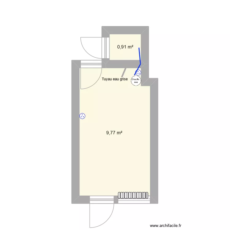 Cusines Servais. Plan de 2  et 11 m²