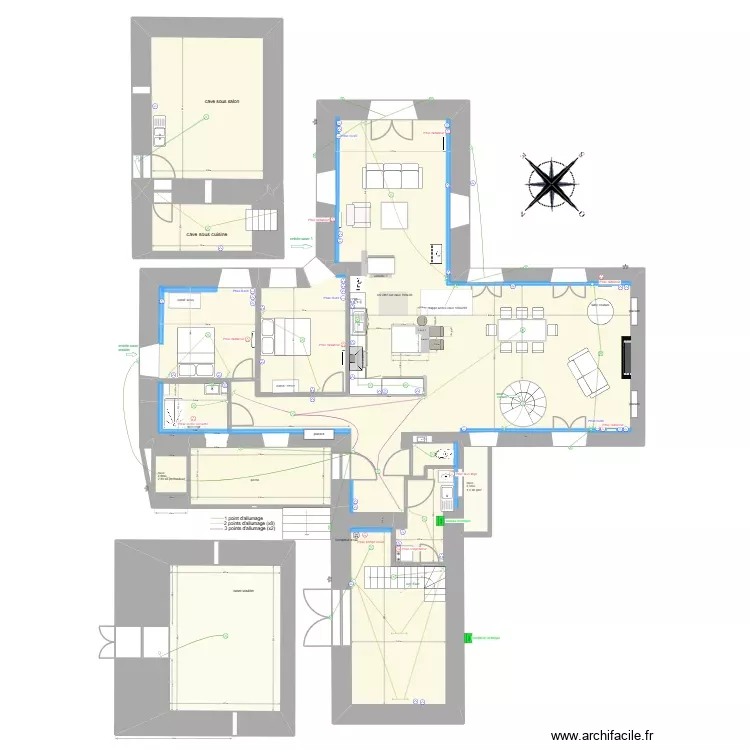 branceilles cuisine. Plan de 11 Pièces et 236 m²