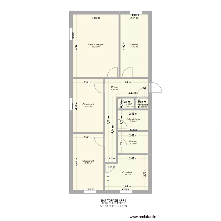 BAT TOPAZE APP8. Plan de 10 et 79 m² BAT TOPAZE APP8. Plan de 10 et 79 m²