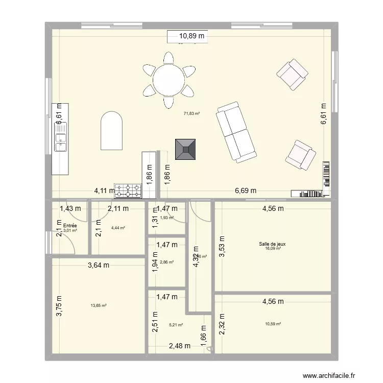 Plan maison sur 2 niveaux. Plan de 10 pièces et 134 m² Plan maison sur 2 niveaux. Plan de 10 pièces et 134 m²