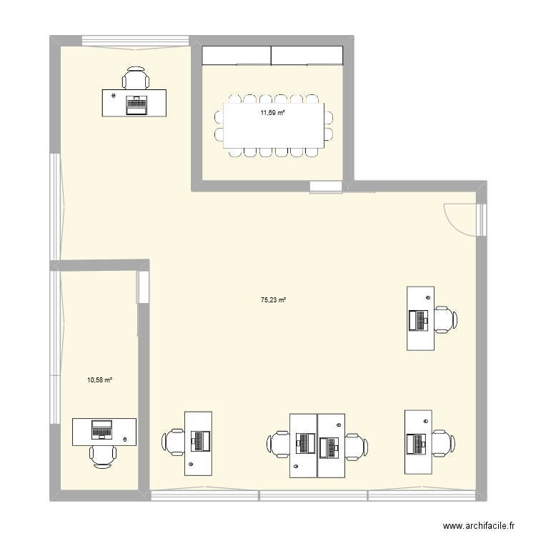 Bureau Geodis New. Plan de 3 pièces et 98 m2