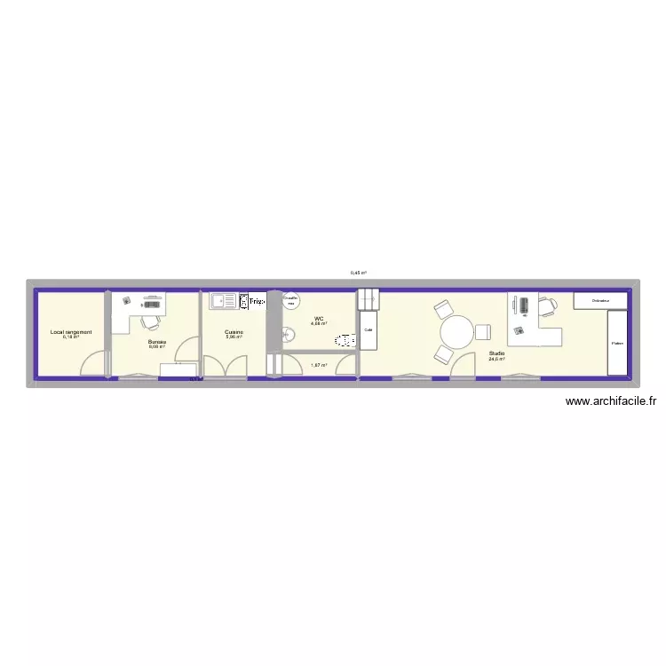 Studio4.2. Plan de 8 Pièces et 52 m²