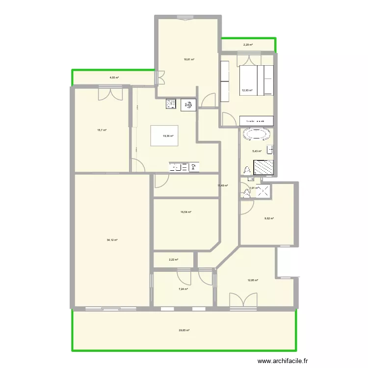 Solonos 100 plan Flo 2. Plan de 16  et 202 m²