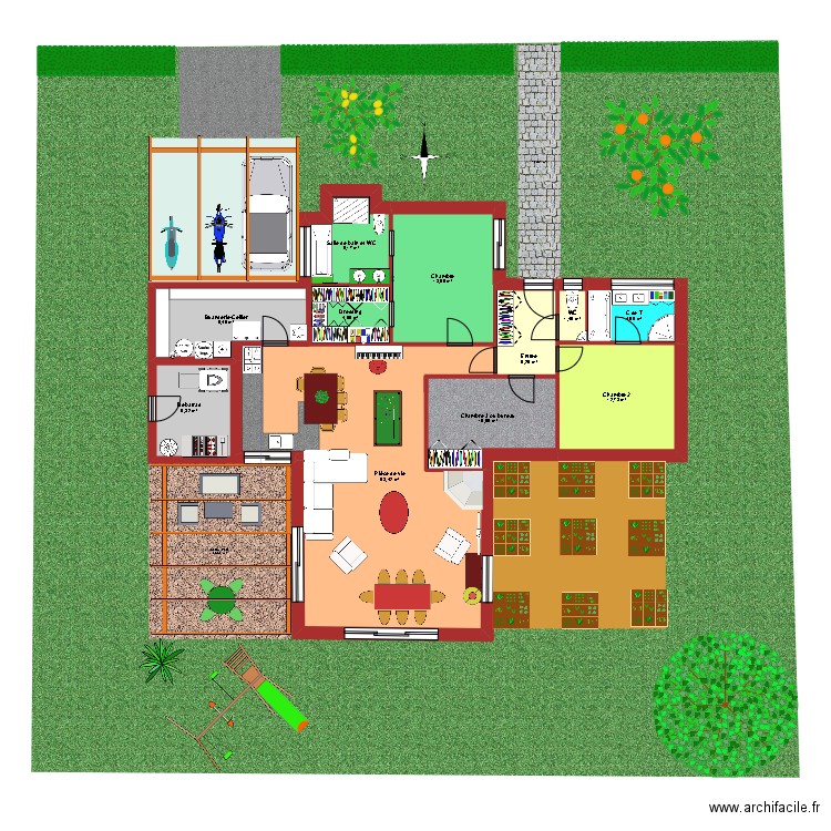 proto 3. Plan de 12 pièces et 130 m2