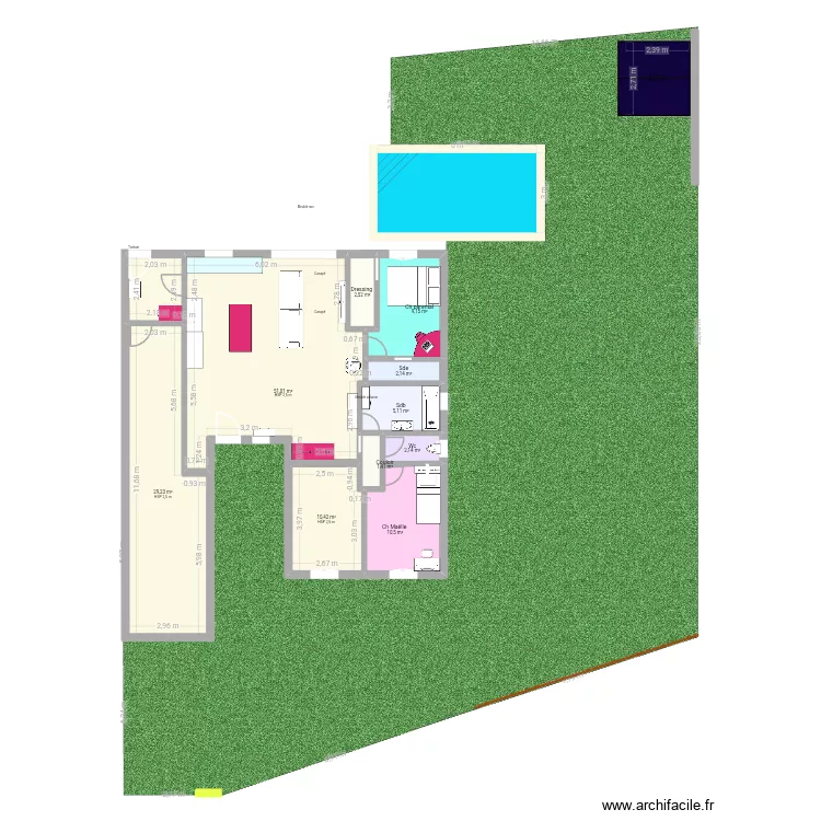 Maison3. Plan de 11  et 130 m²