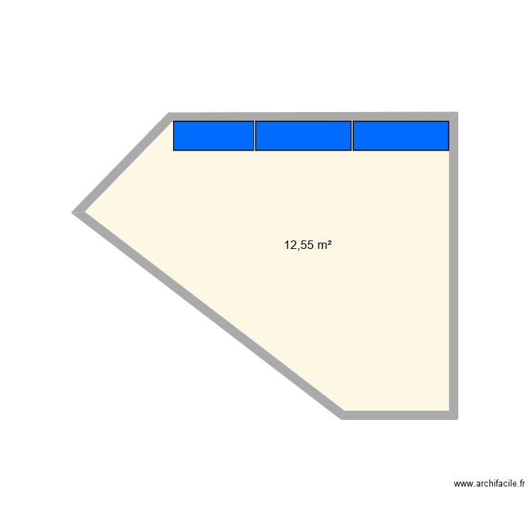 Exotique. Plan de 1 pièce et 13 m2