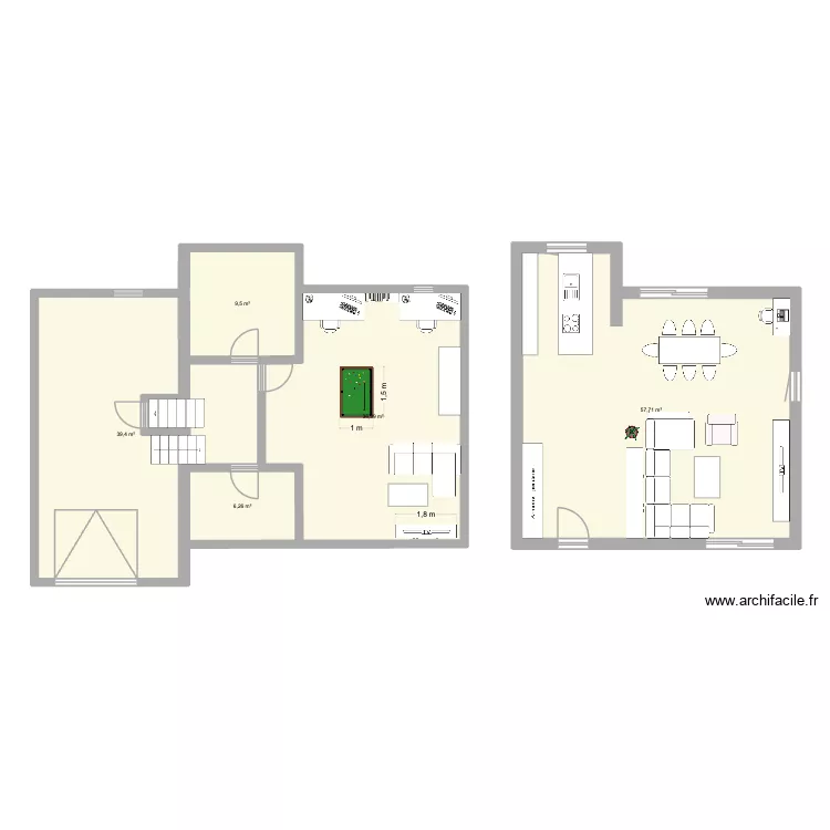 Maison Meyzieu - Sous sol. Plan de 5 pièces et 149 m²