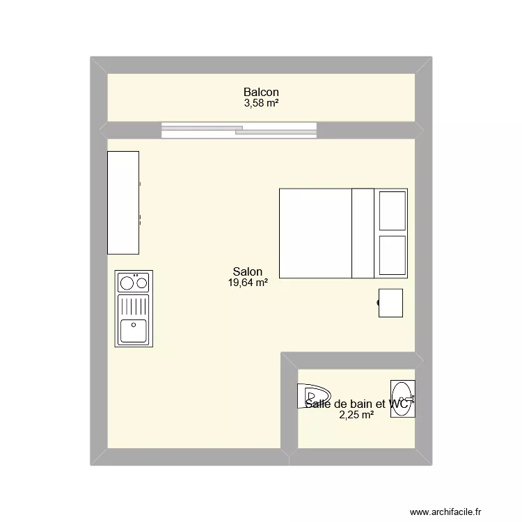ferme de la fatigue. Plan de 3  et 25 m²