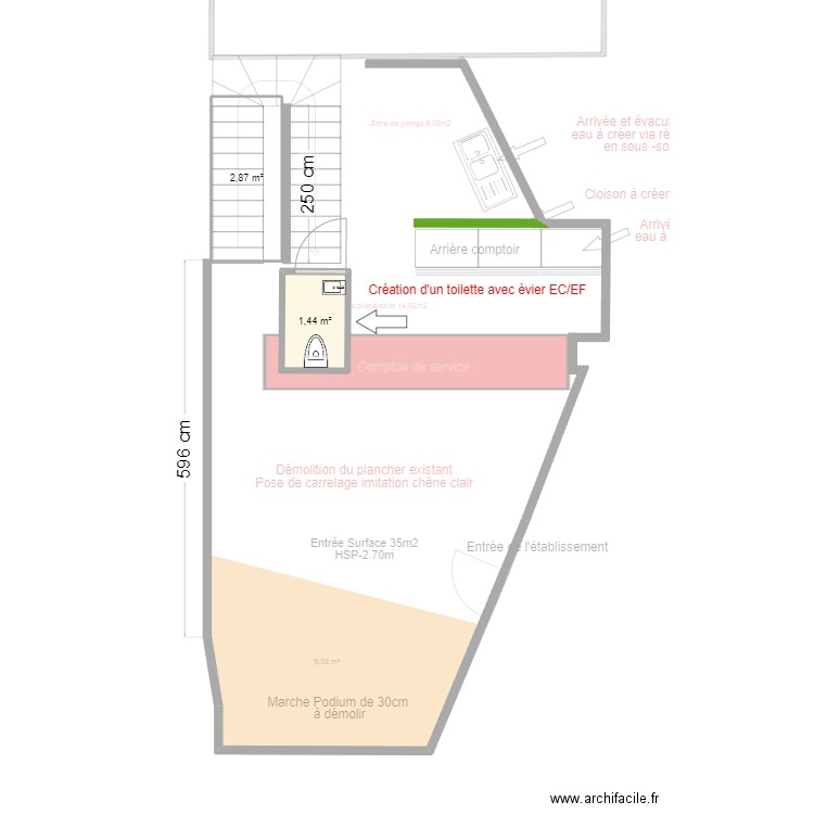 Projet Happy Bowl Porrentruy. Plan de 0 pièce et 0 m2