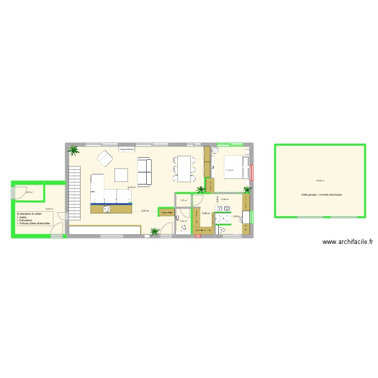 Villa Grasse - RDC V11. Plan de 8 pièces et 146 m2